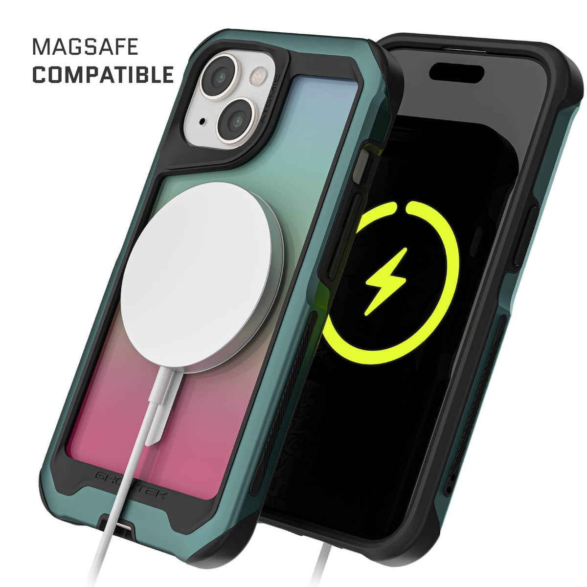 Clear Apple iPhone 15 MagSafe Case Green