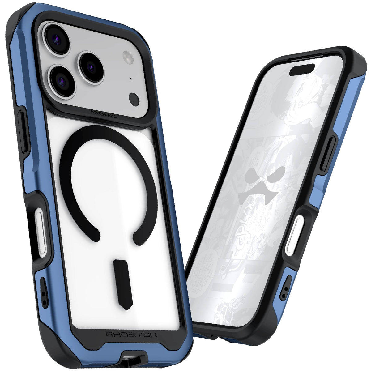 iPhone 18 Pro Case Blue MagSafe Aluminum Metal Bumper Clear Protective Phone Cover