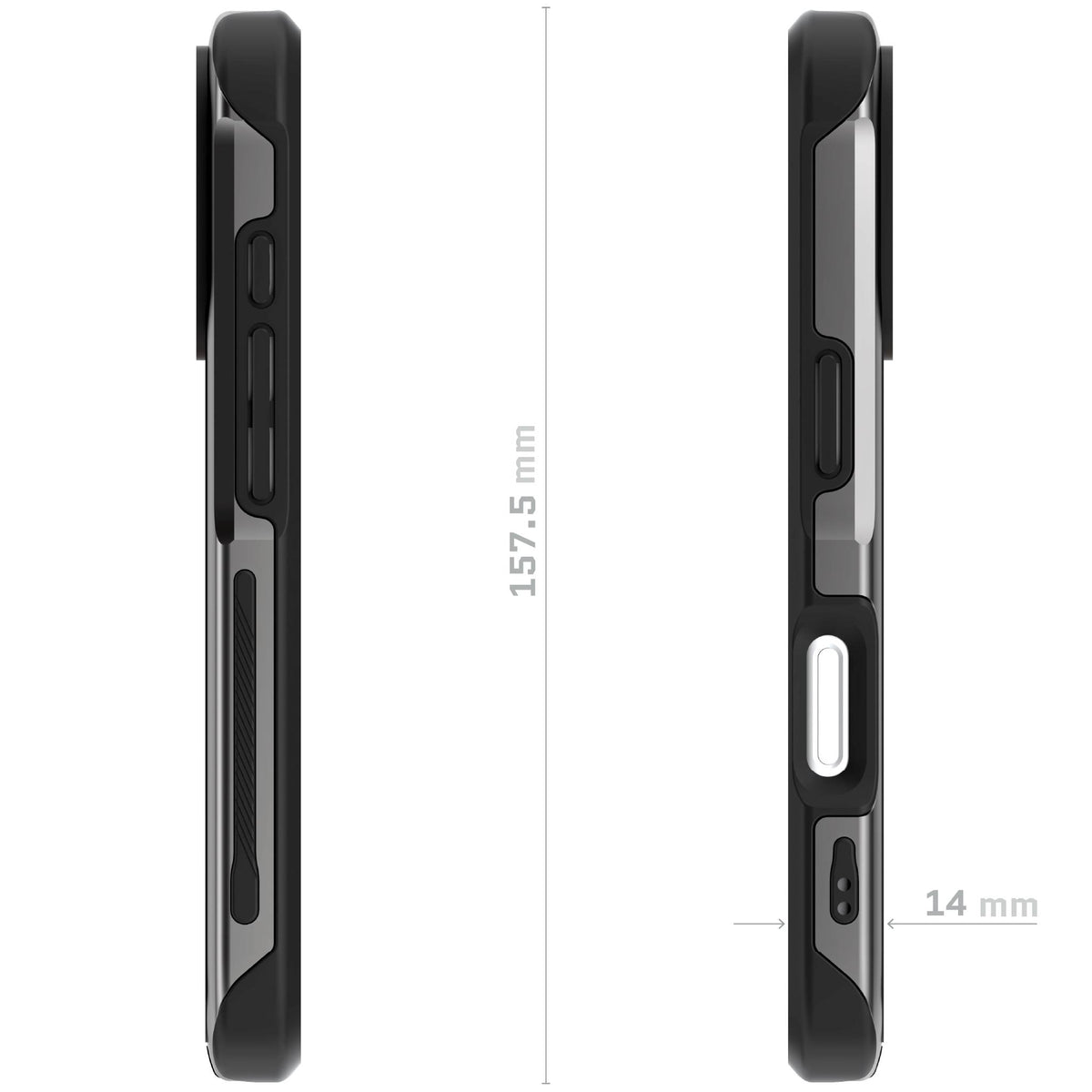 iPhone 18 Pro Case Gunmetal Brown Leather MagSafe Aluminum Metal Bumper Clear Protective Phone Cover