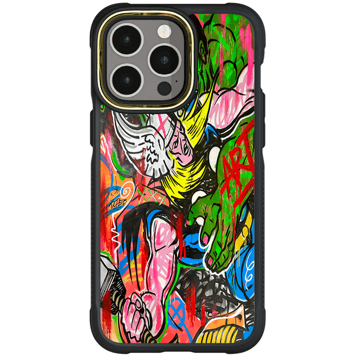 Apple iPhone 15 Pro Thor vs Hulk - Spraypaint Art Case Phone Cover