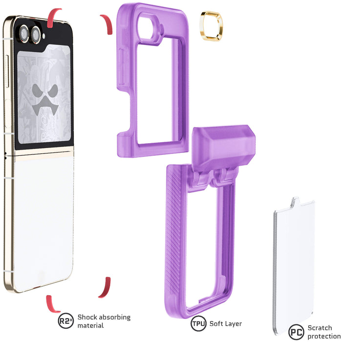 Clear Samsung Galaxy Flip 5 Purple Case