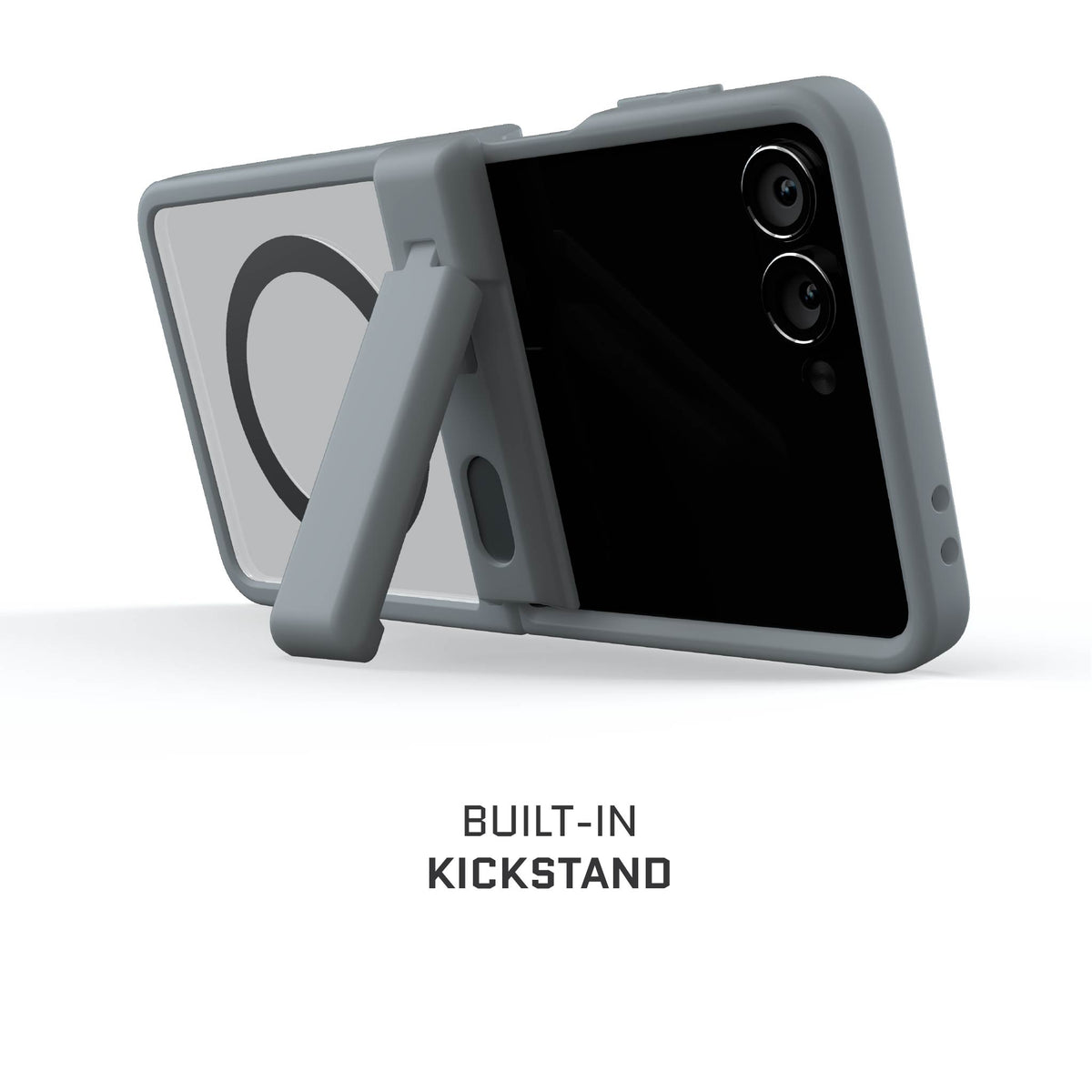 Galaxy Flip 7 Case Grey Protective Phone Cover Magnetic MagSafe Kickstand