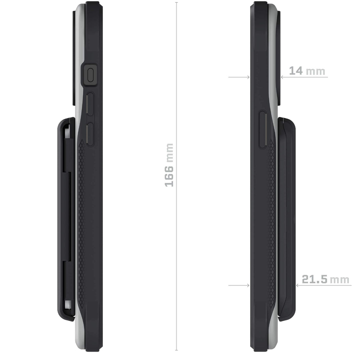 Magnetic MagSafe Apple iPhone 15 Pro Max Wallet Phone Case Grey Credit Card Holder