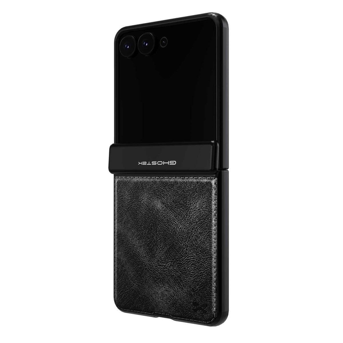 Samsung Galaxy Z Flip 8 Leather Case Black MagSafe Magnetic Hinge Cover Screen Protector
