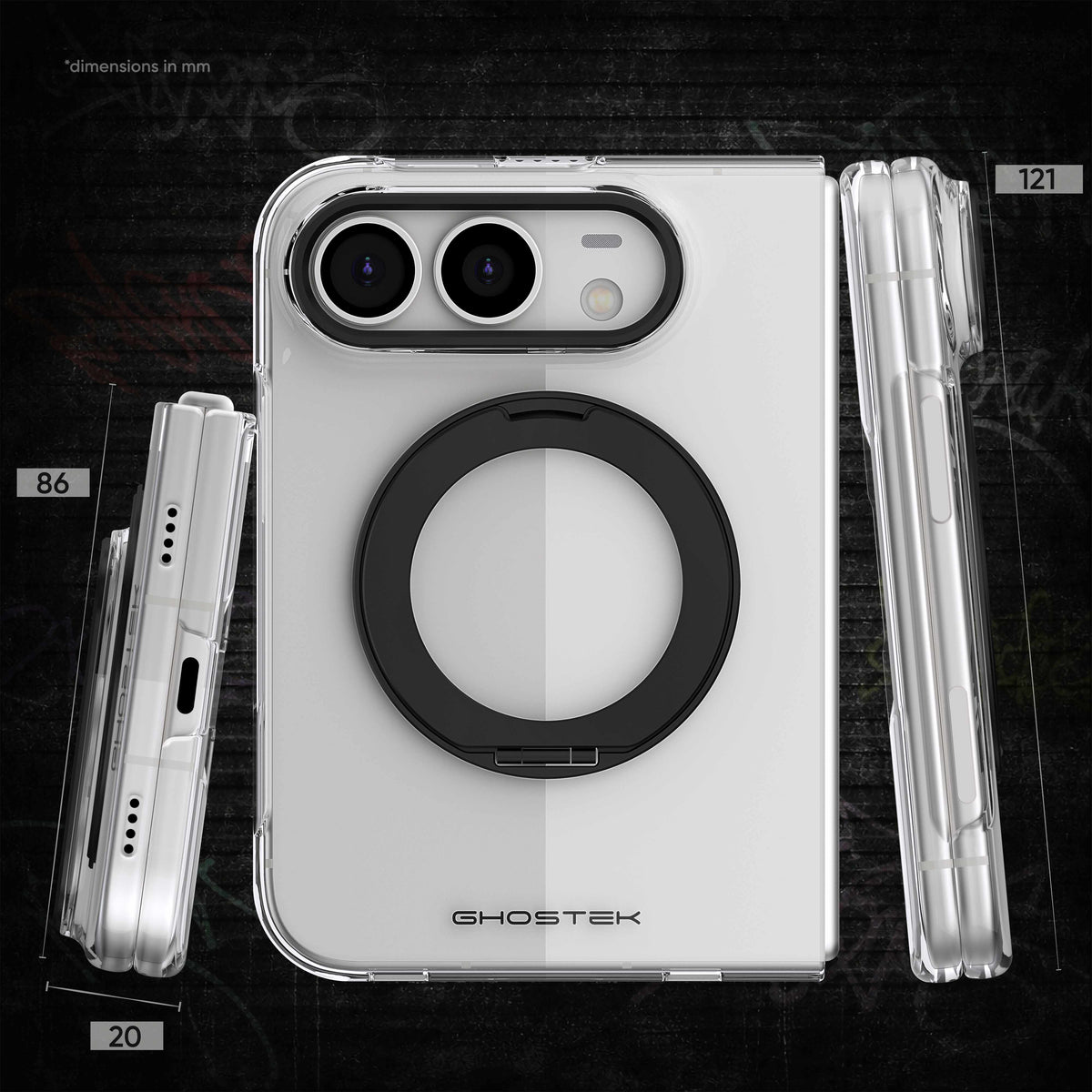 Apple iPhone Duo Clear Case MagSafe Kickstand Black