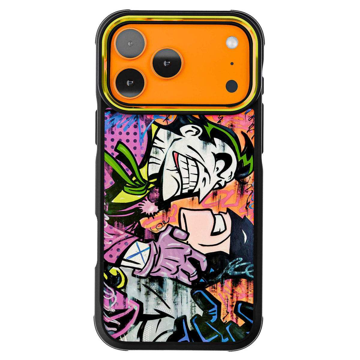 iPhone 18 Pro Max Case Joker vs Batman Spraypaint Collab Artwork Phone Cover MagSafe Doped Out M Artist