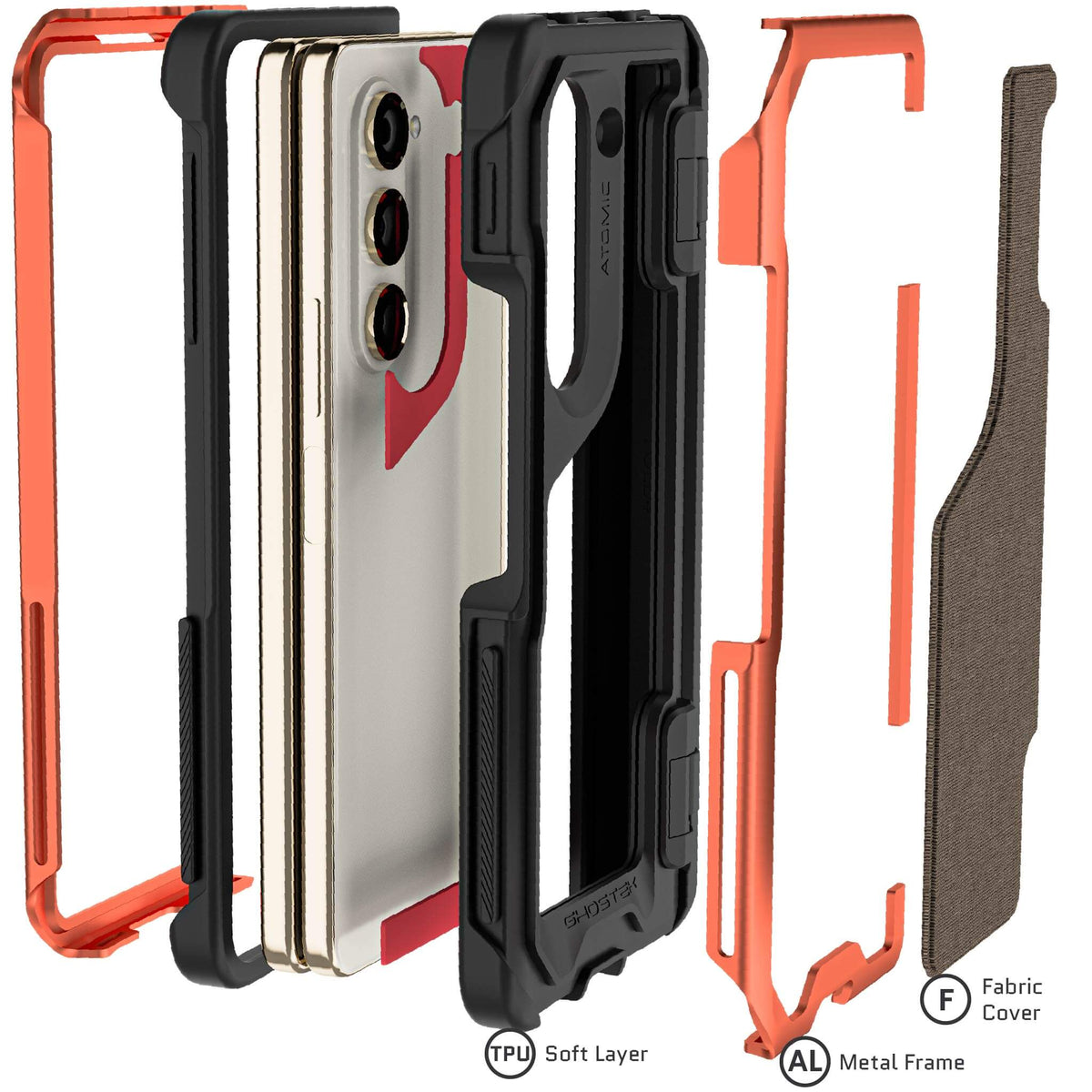 ZFold5 Case Orange Fabric