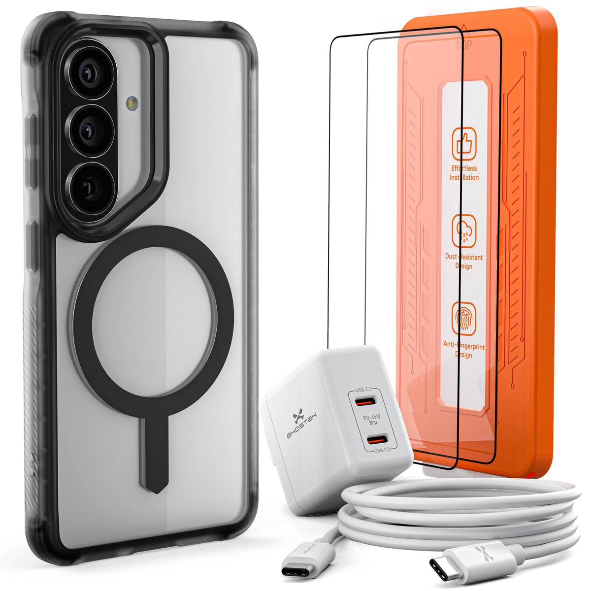 Galaxy S26 — Bundle [Case, Cable, Charger, Screen Protector]