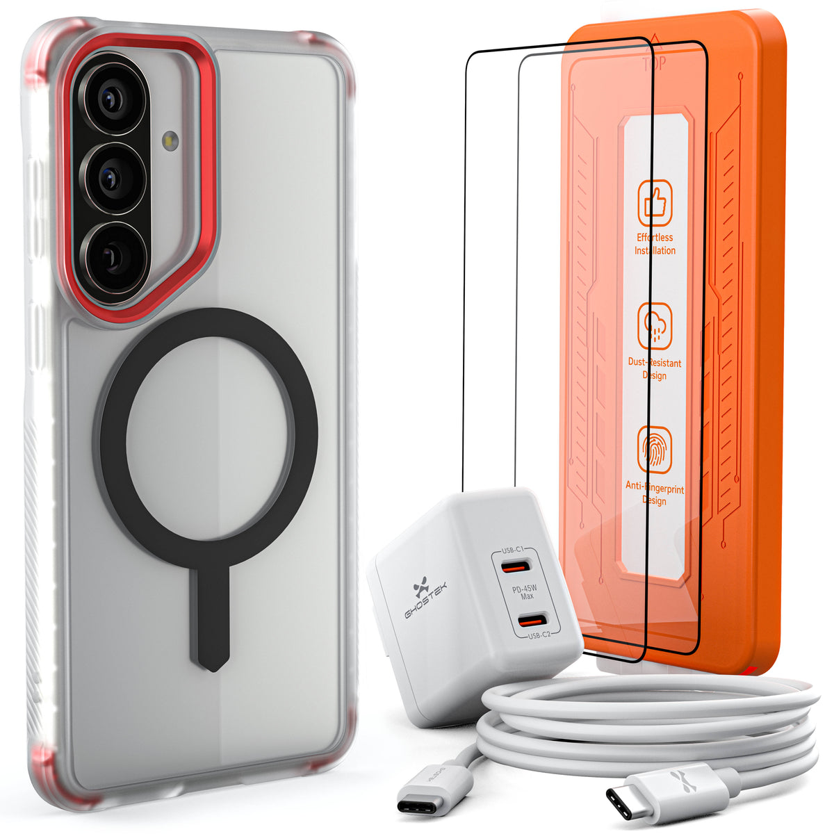 Galaxy S26 Plus — Bundle [Case, Cable, Charger, Screen Protector]