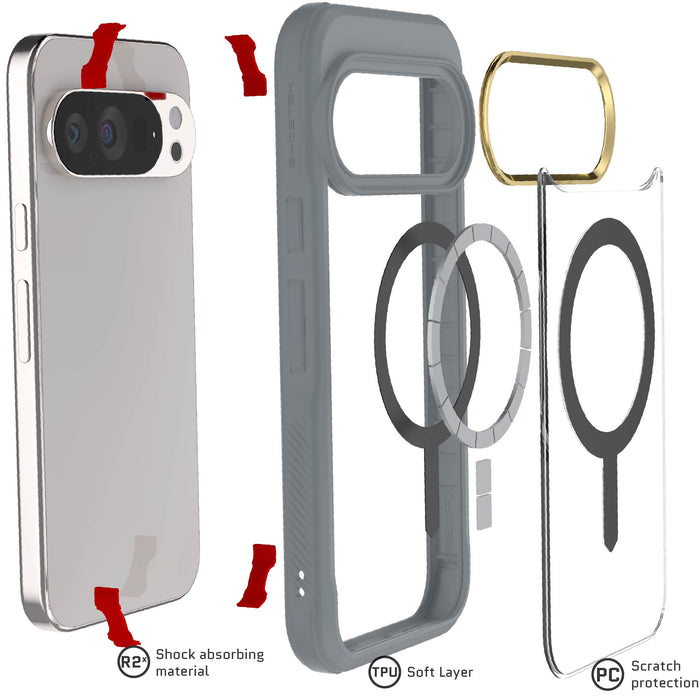 Pixel 10 Pro Phone Case Gray MagSafe Magnetic