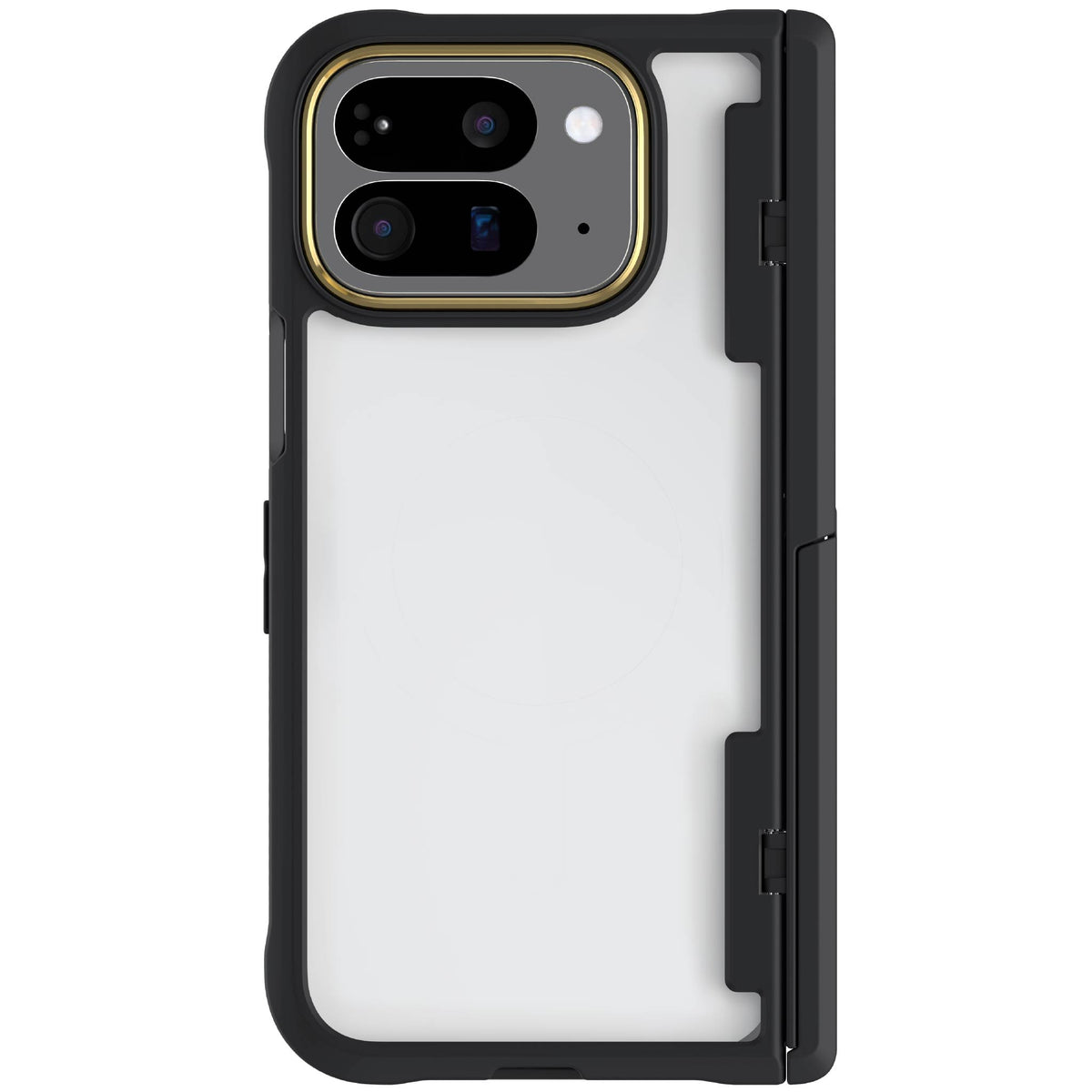 Google Pixel 10 Pro Fold Case Black Clear Protective Phone Cover Kickstand Hinge Protection Shockproof Slim