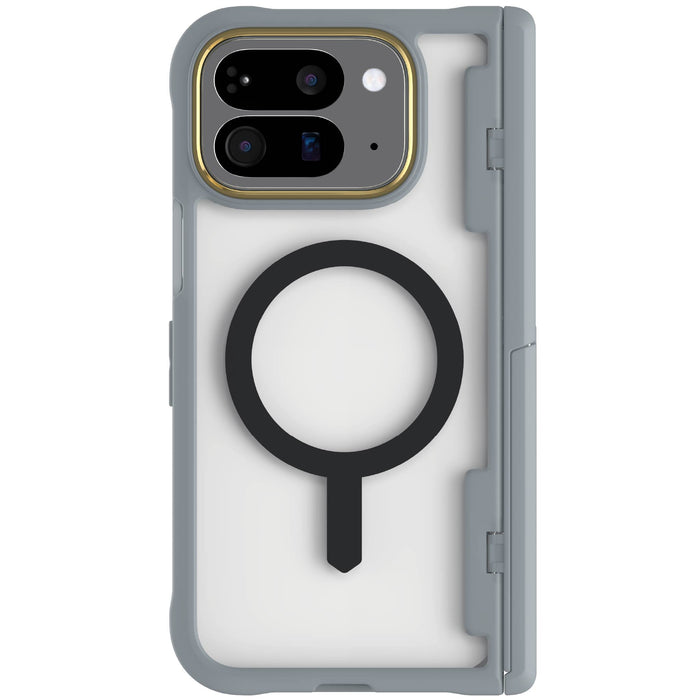 Pixel 10 Pro Fold Case Gray Clear MagSafe Magnetic Kickstand Cover