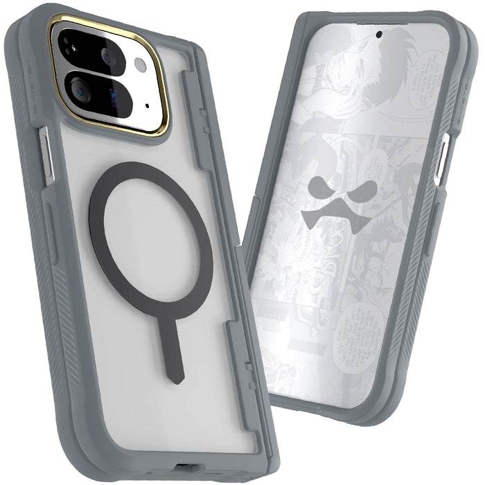 Google Pixel 10 Pro Fold Case Gray Clear MagSafe Magnetic Kickstand Cover