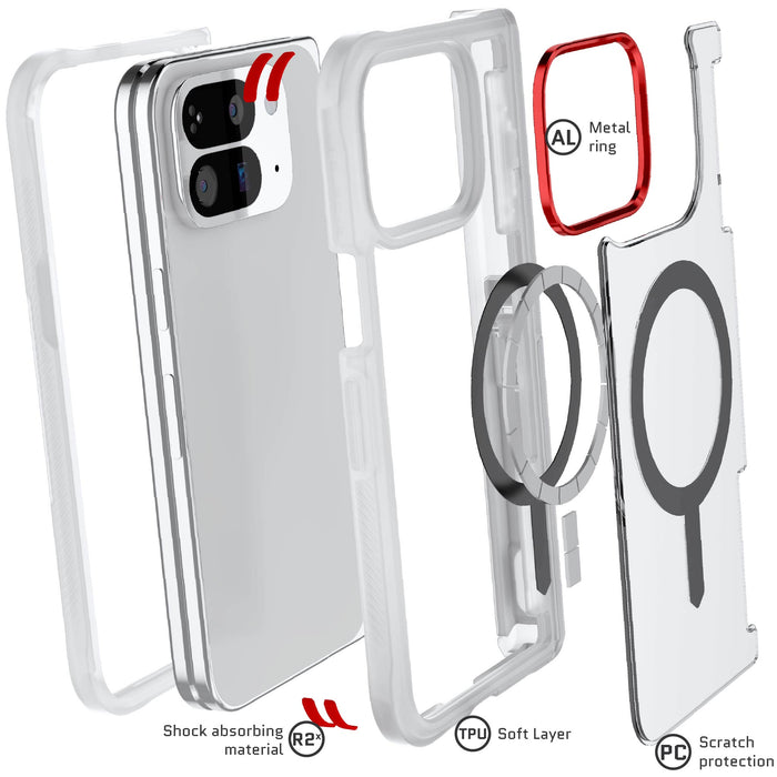 Google Pixel 10 Pro Fold Case Clear MagSafe Magnetic Protective Phone Cover