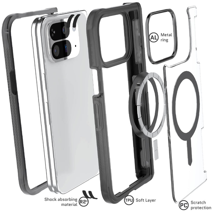 Pixel 10 Pro Fold Phone Case Smoke Matte MagSafe Magnetic Kickstand Protective Phone Cover