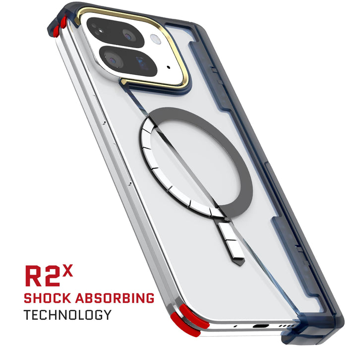 Google Pixel 10 Pro Fold Case Blue Clear MagSafe Magnetic Protective Phone Cover