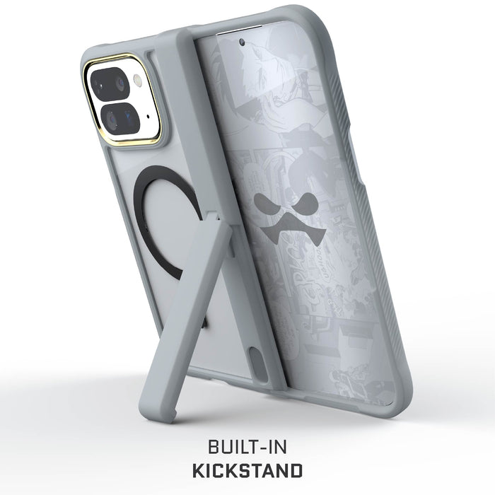 Google Pixel 10 Pro Fold Case Gray Clear MagSafe Magnetic Kickstand Protective Phone Cover