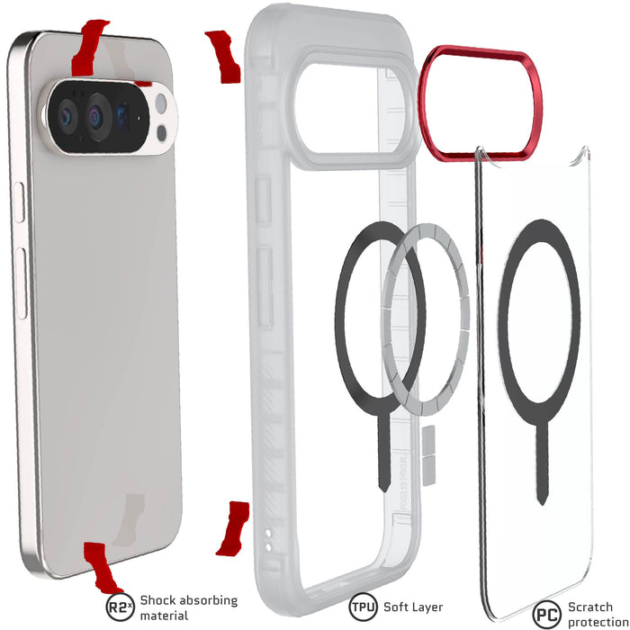 Google Pixel 10 Pro XL Case Clear MagSafe Magnetic Phone Cover