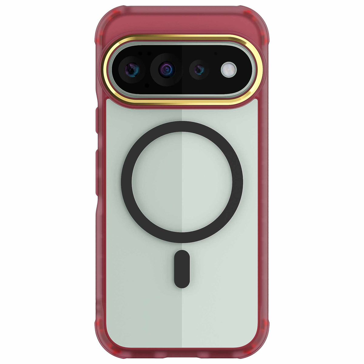 Google Pixel 11 Pro Case Clear Red MagSafe Magnetic Ring Protective Phone Cover