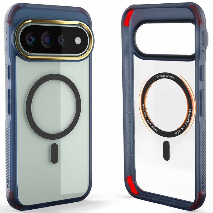 Google Pixel 11 Pro XL Case Clear Blue MagSafe Magnetic Ring Protective Cover