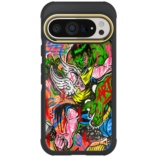 Pixel 9 Pro Thor vs Hulk - Spraypaint Art Case Phone Cover