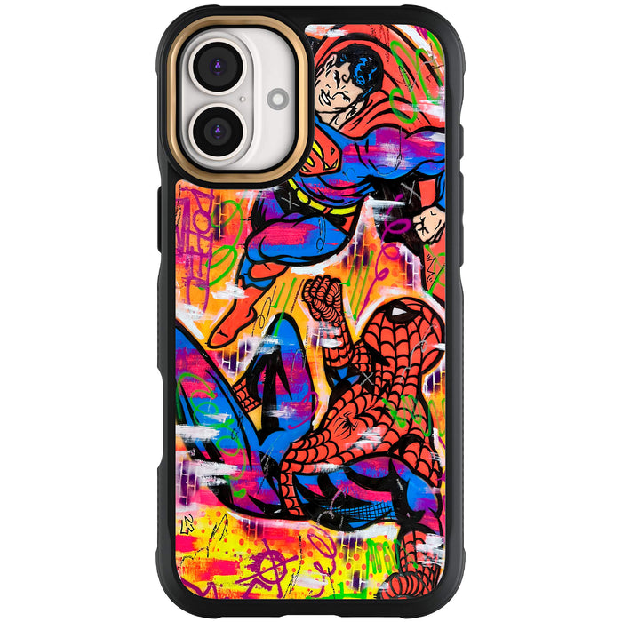 Apple iPhone 16 Plus Spiderman vs Superman - Spraypaint Case 