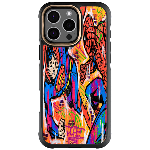 Apple iPhone 16 Pro Max Spiderman vs Superman - Spraypaint Case 