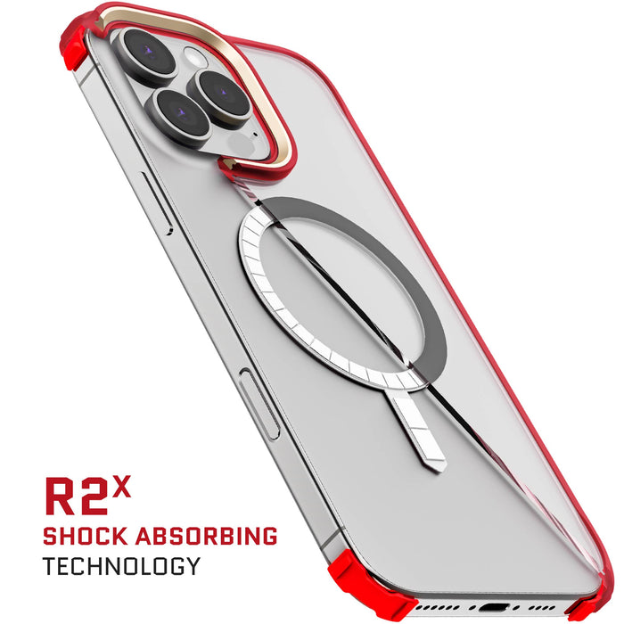 iPhone 16 Pro Max Clear Red Protective Phone Case MagSafe Cover