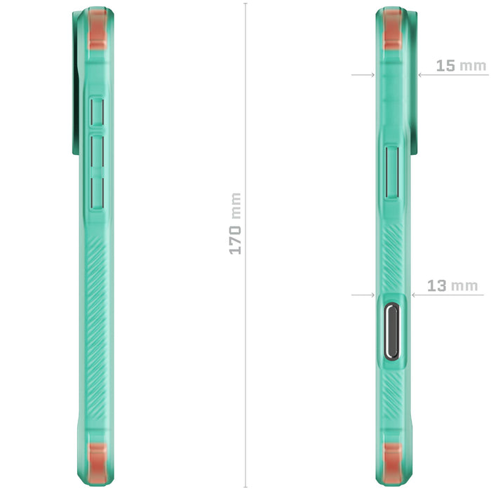 iPhone 16 Pro Max Clear Teal Protective Phone Case MagSafe Silicone Gel Cover Magnetic