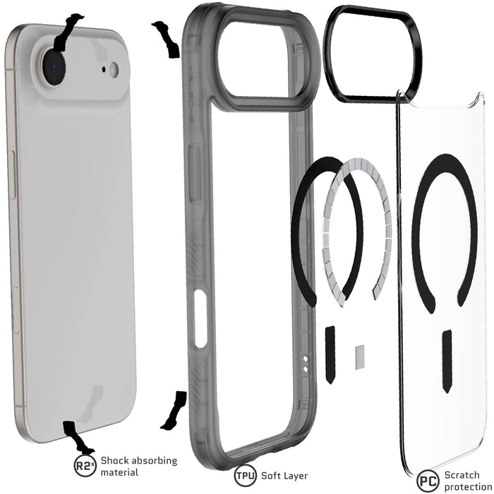 iPhone 17 Air Case Smoke Matte MagSafe Protective Phone Cover Magnetic
