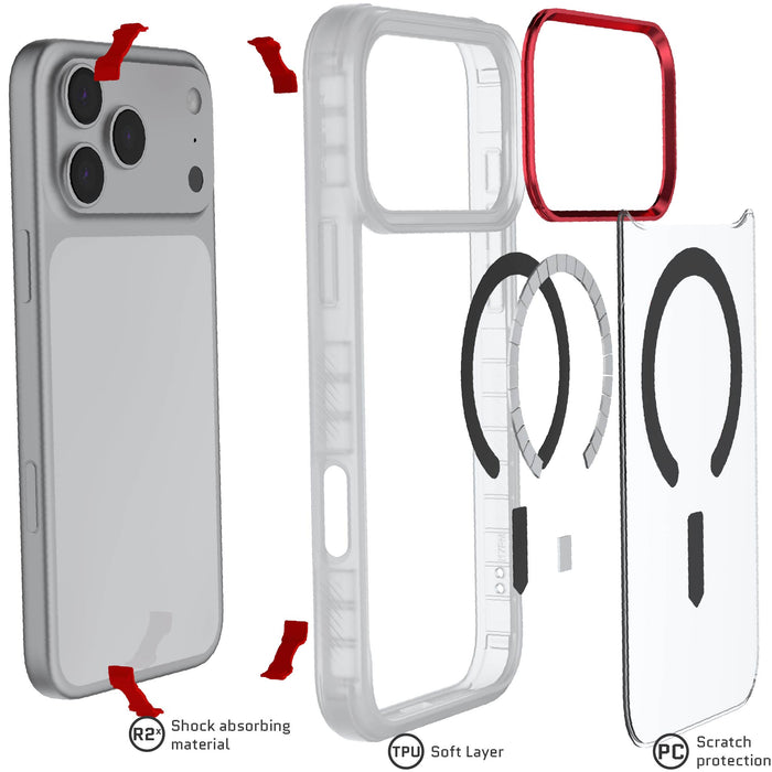iPhone 17 Pro Max Case Clear MagSafe Protective Phone Cover Magnetic