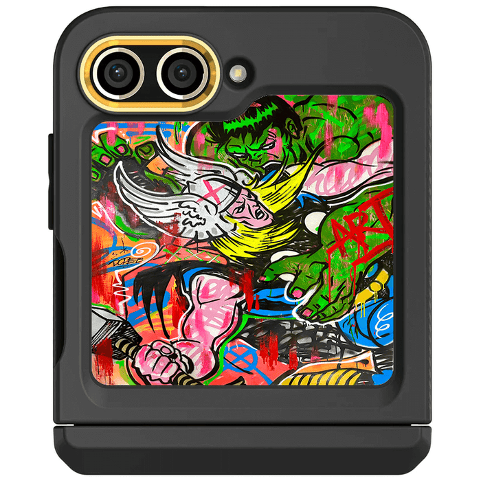 Galaxy Z Flip 5 Thor vs Hulk - Spraypaint Art Case Phone Cover