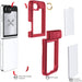 Red Samsung Galaxy Z Flip 6 Clear Protective Phone Case with Kickstand and Hinge Cover