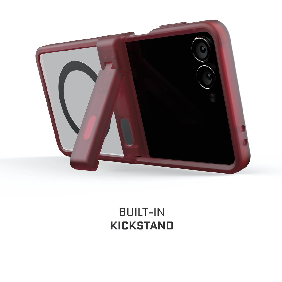 Samsung Galaxy Flip7 Case Red Protective Phone Cover Magnetic MagSafe Kickstand
