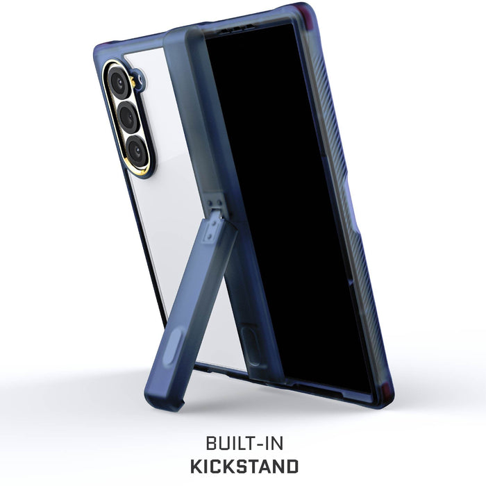 Samsung Galaxy Z Fold 6 Clear Blue Phone Case with Kickstand