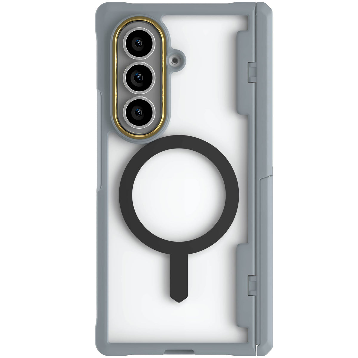 Samsung Galaxy Fold 7 Protective Phone Case Gray MagSafe Kickstand Magnetic