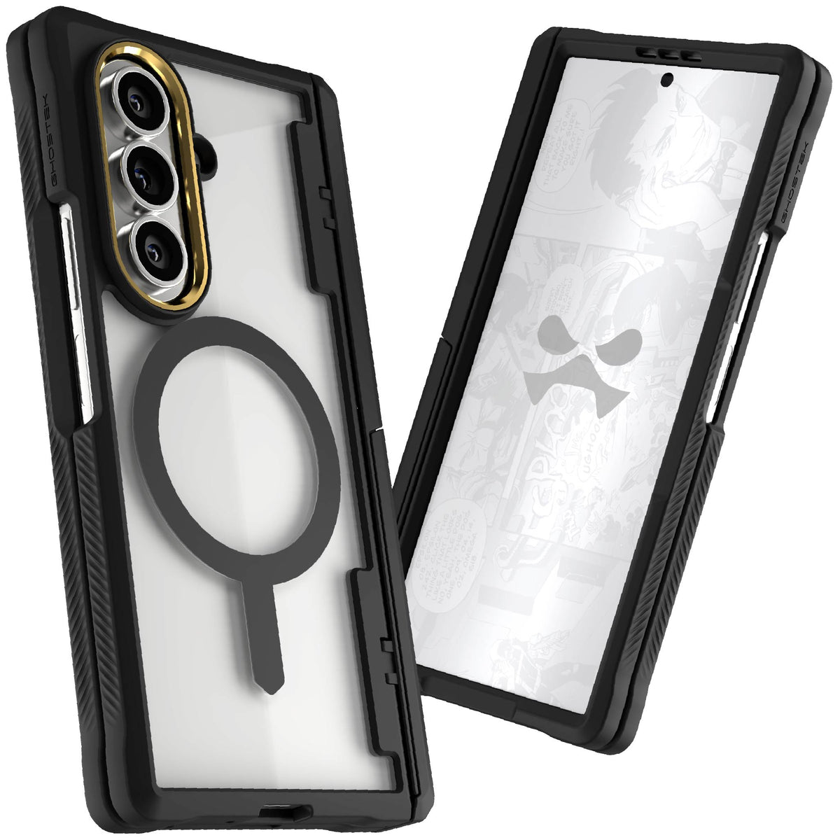 Galaxy Z Fold7 Case Black MagSafe Kickstand Magnetic