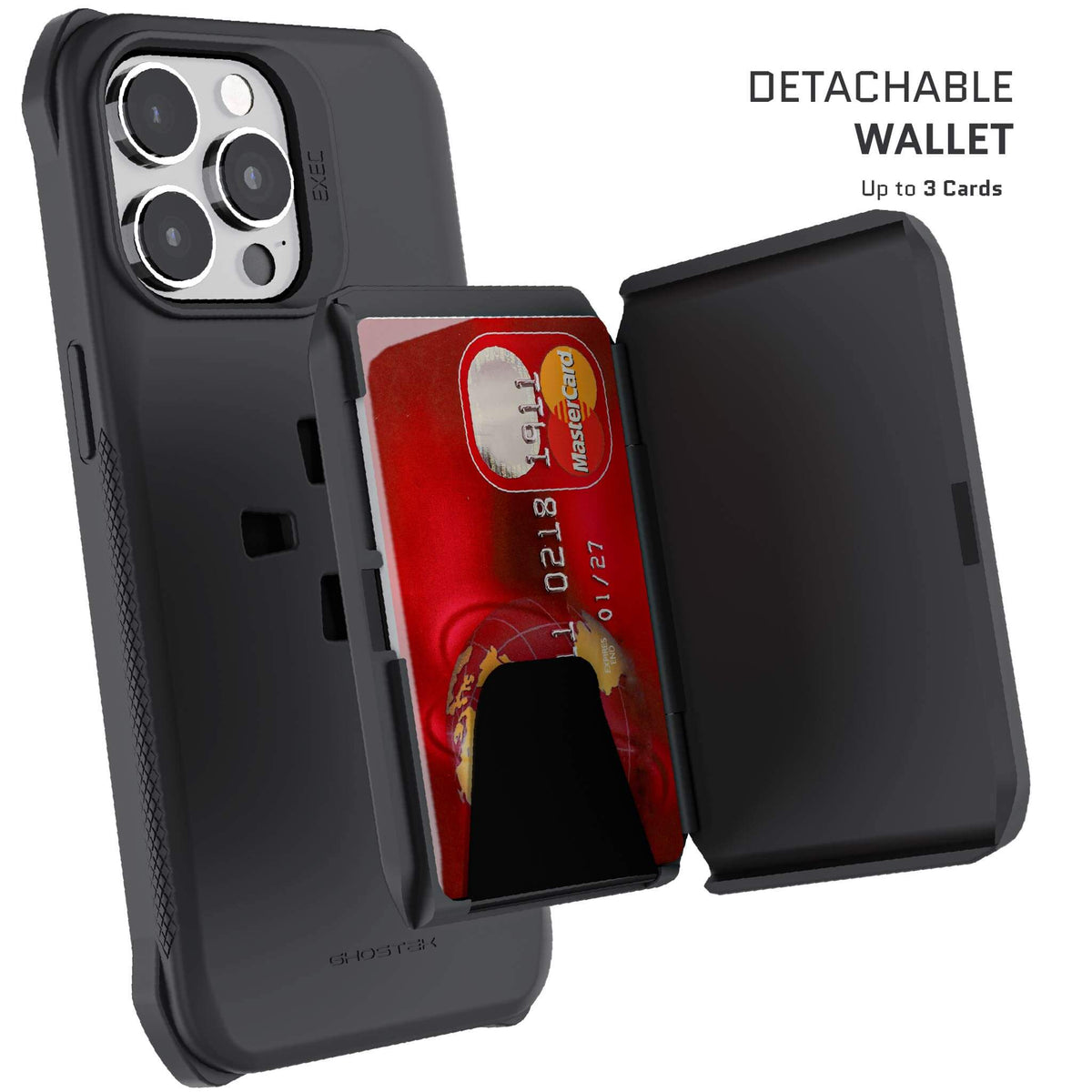 iPhone 15 Pro Max Wallet Case Black MagSafe