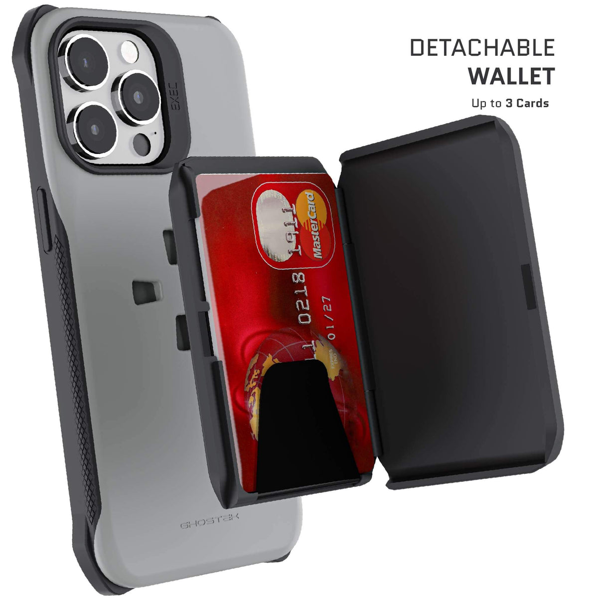 iPhone 15 Pro Max Wallet Case Grey