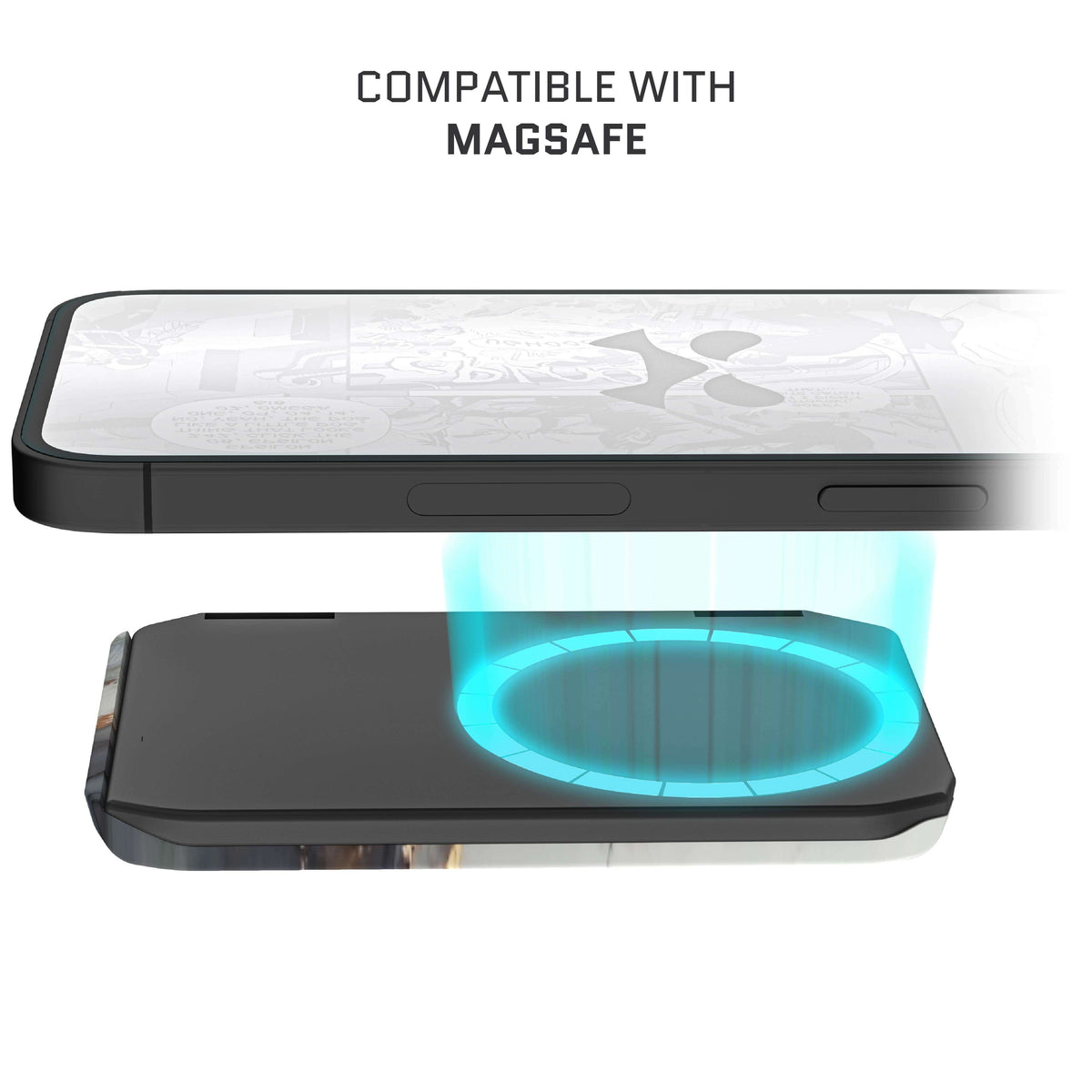 Marble MagSafe Magnetic Wallet Card Holder