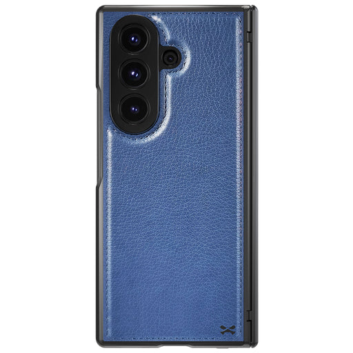 Leather Galaxy Z Fold 7 Case Blue with MagSafe Magnetic