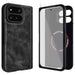 Pixel 11 Pro Fold Black Leather Case with MagSafe, Hinge Cover and Screen Protector Magnetic
