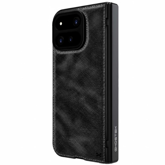 Pixel 11 Pro Fold Black Leather Case with MagSafe, Hinge Cover and Screen Protector Magnetic Premium