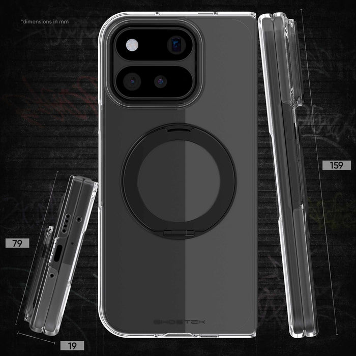 Google Pixel 11 Pro Fold Phone Case Clear MagSafe Black Ring Magnetic Cover
