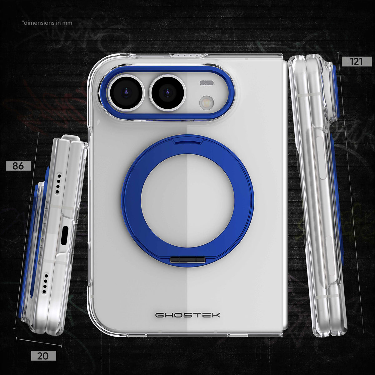 iPhone Duo Clear Case MagSafe Kickstand Blue
