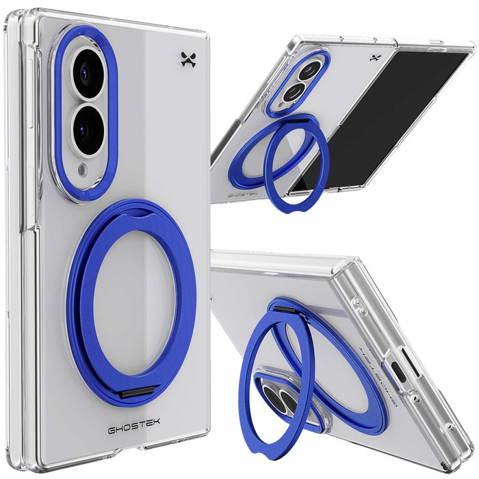 Samsung Galaxy Z Fold 8 Case Clear MagSafe Rotating Kickstand Blue