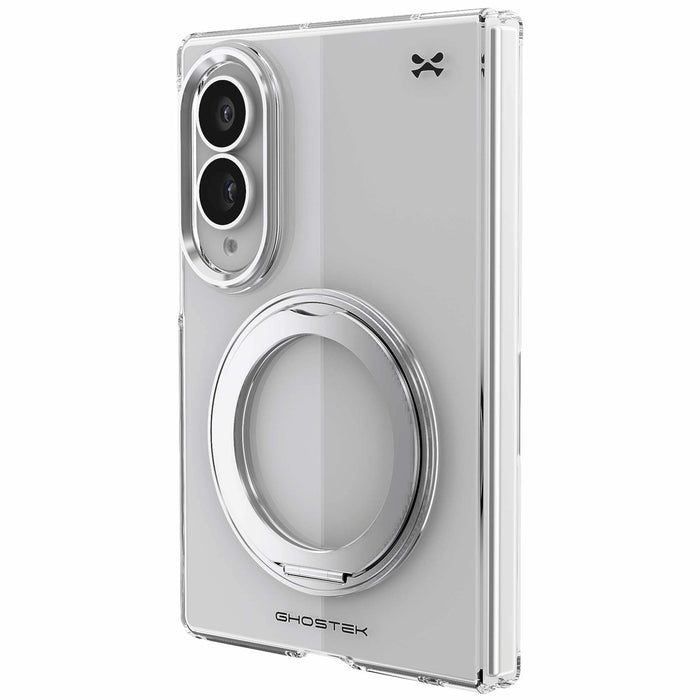 Samsung Galaxy Fold 8 Case Clear Silver MagSafe Kickstand Magnetic