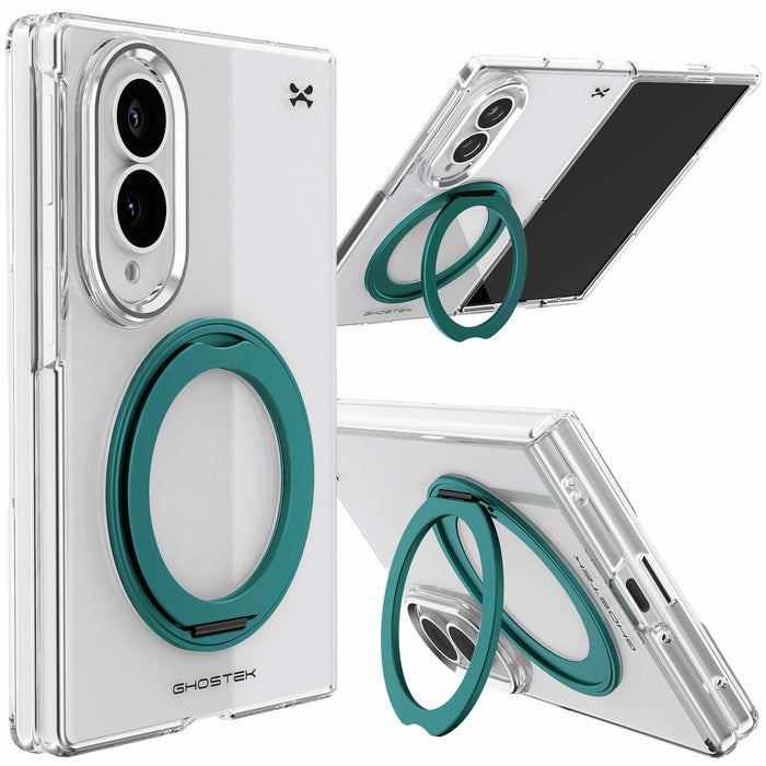 Galaxy Z Fold 8 Case Clear Teal MagSafe Kickstand Magnetic