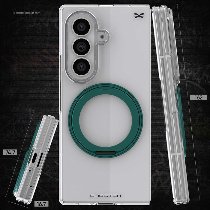 Samsung Galaxy Z Fold 8 Ultra Case Clear Teal MagSafe Kickstand Magnetic Protective Cover