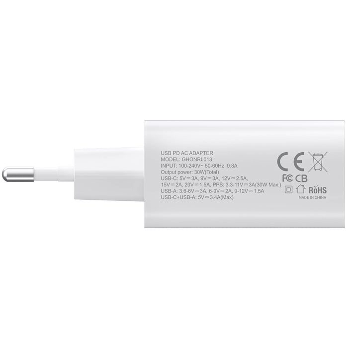 NRGlink 30W USB-C Wall Charger Charging European Plug EU Adapter Europe